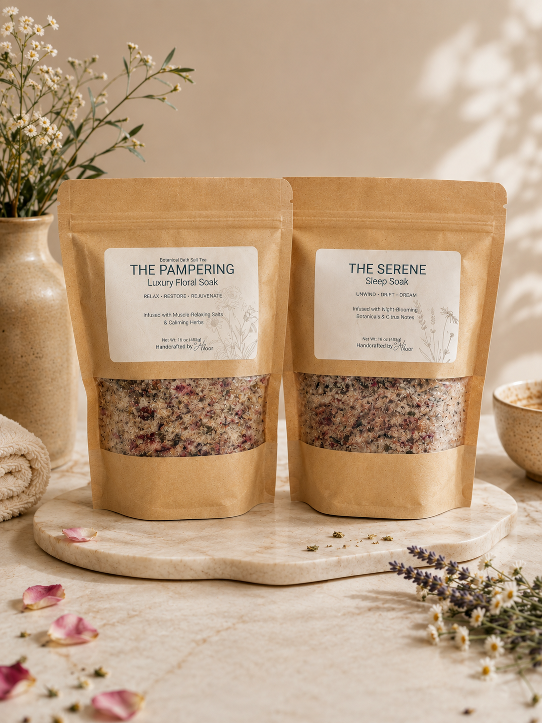 Botanical Bath Salt Tea  - Triple Salt Mineral Soak with Essential Oils & Herbs