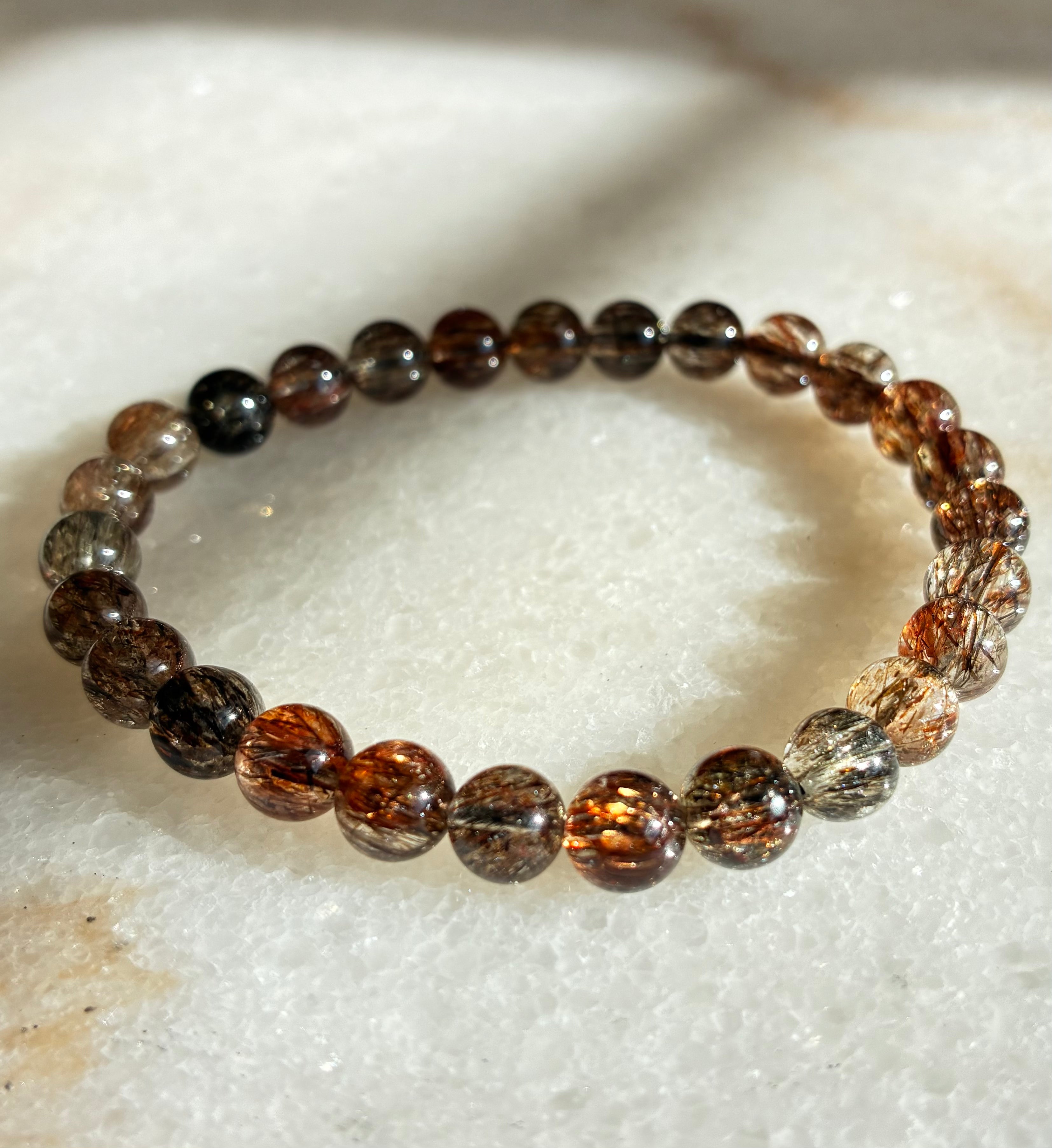 Black Gold Super 7 Bracelet - Natural Crystal