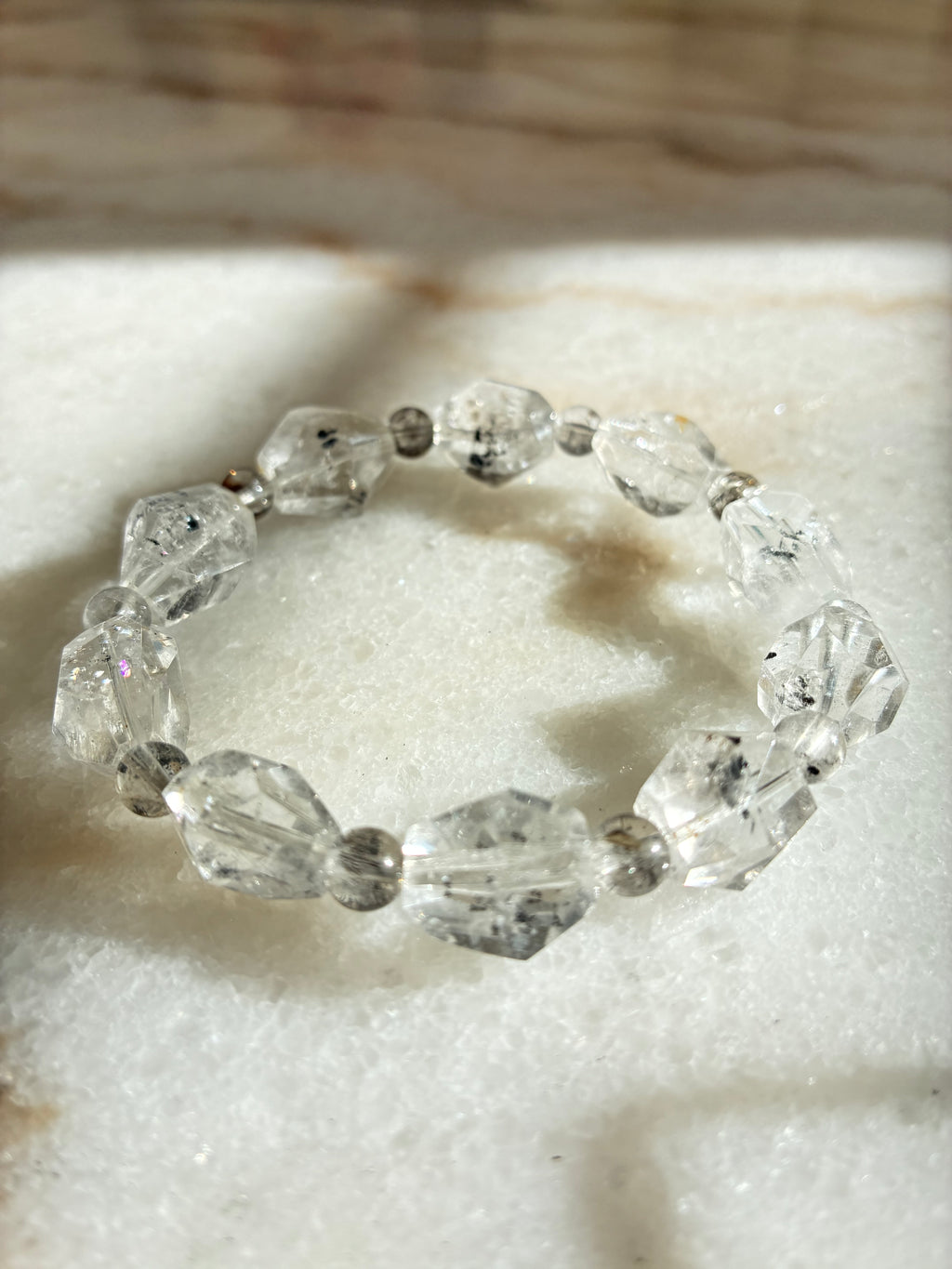 Herkimer Diamond Bracelet - Natural Crystal