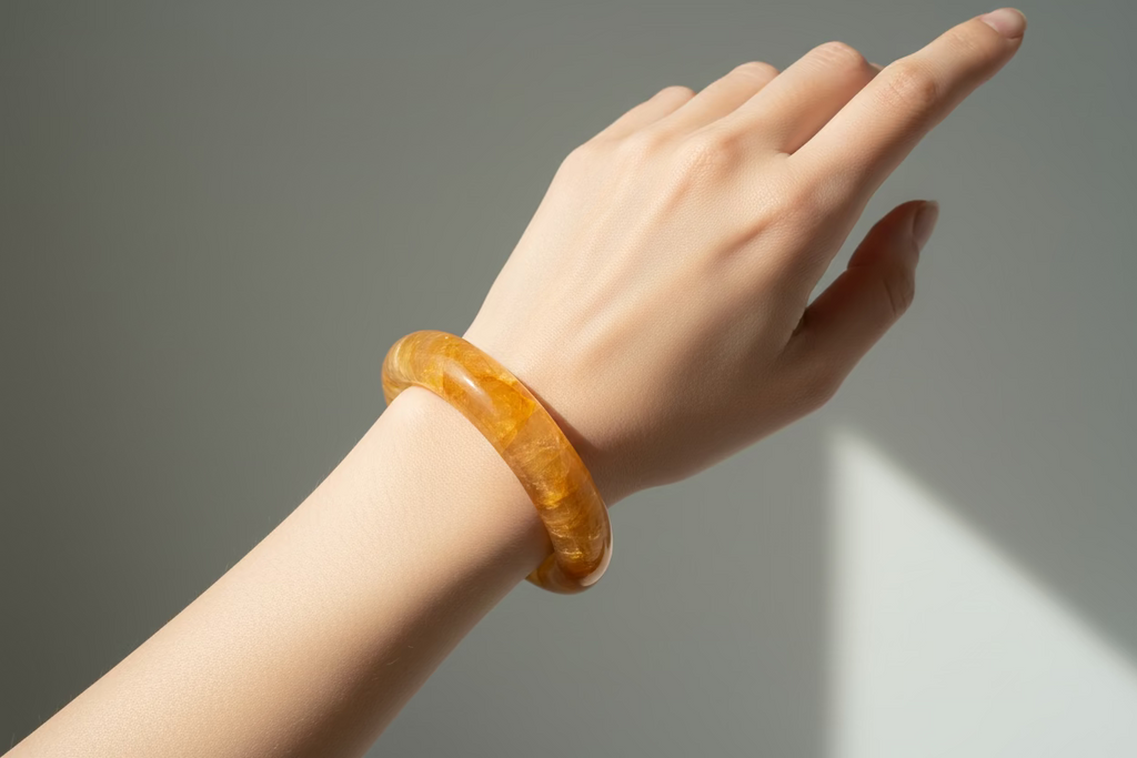 Phantom Quartz  Bangle - Natural Crystal