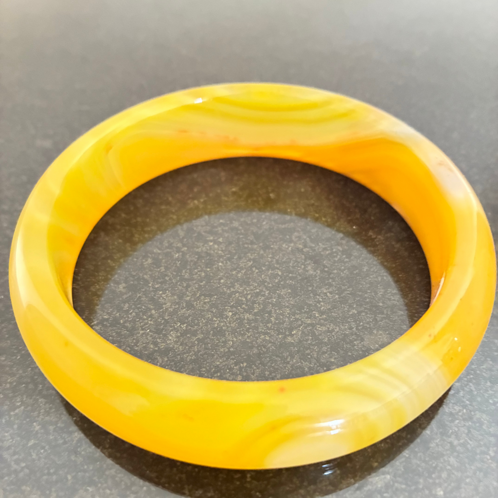 Yellow Agate Bangle - Natural Crystal
