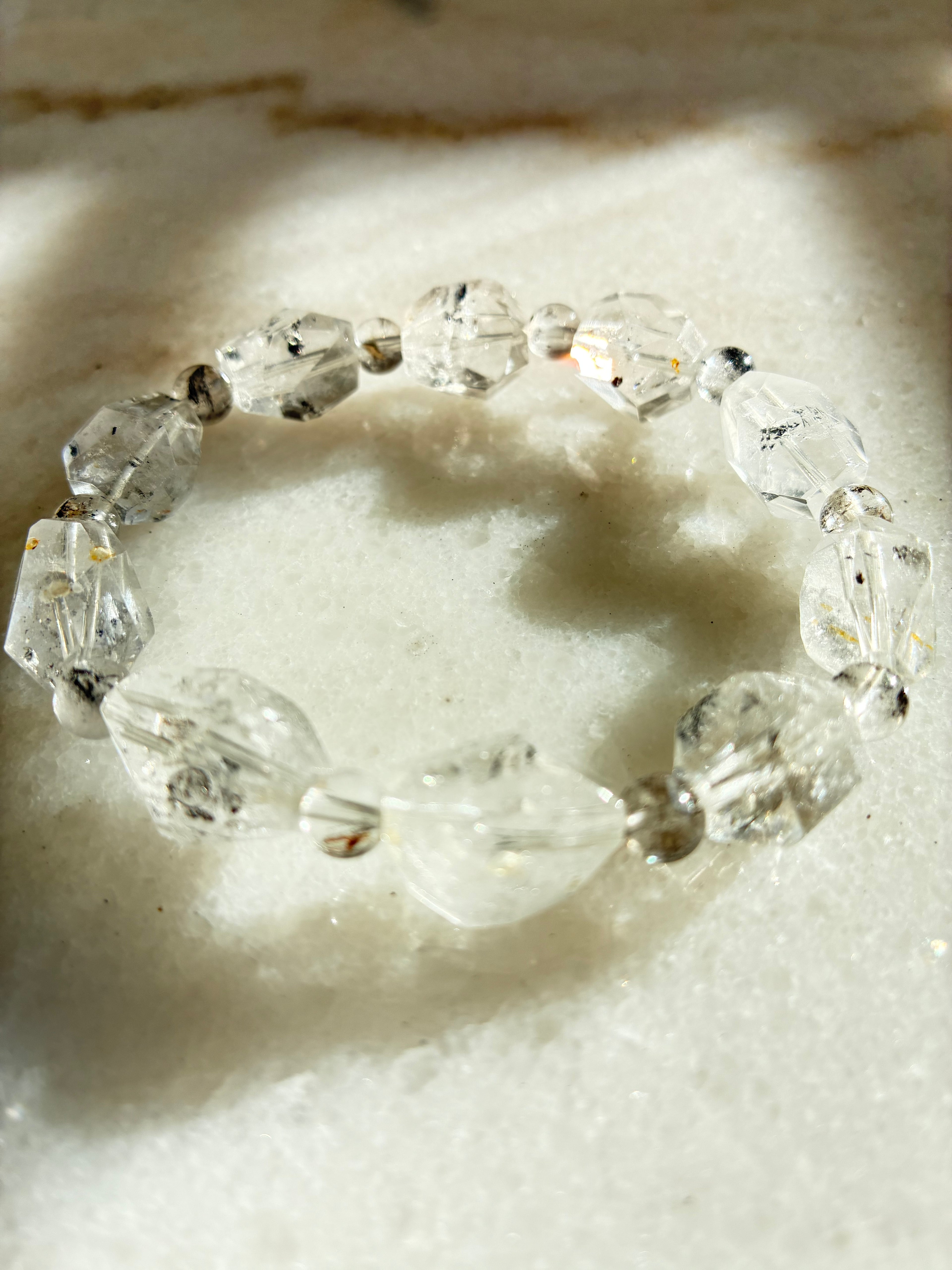 Herkimer Diamond Bracelet - Natural Crystal