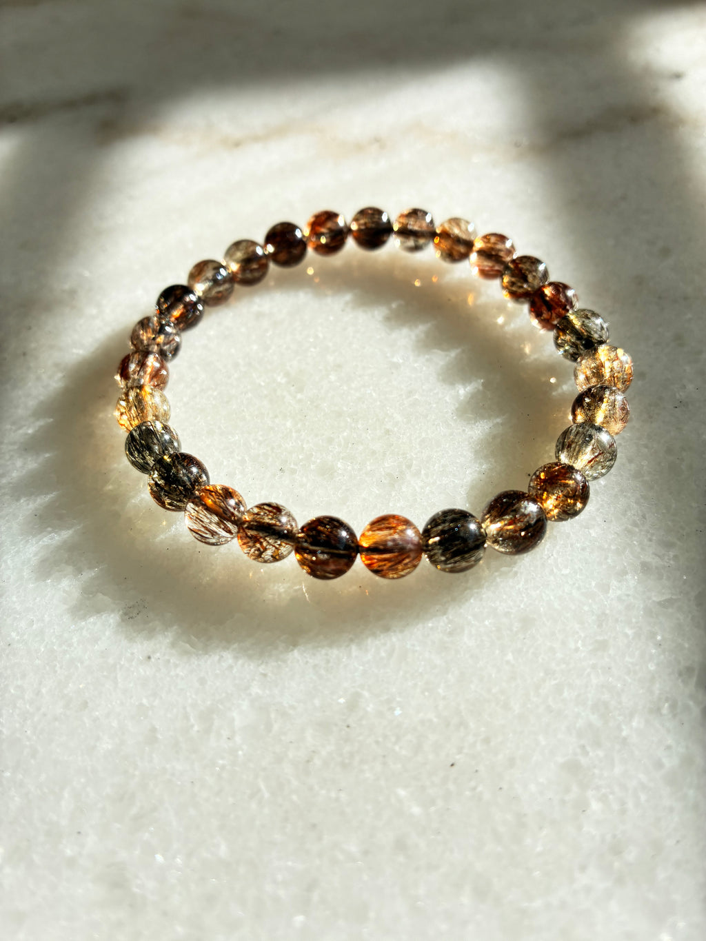 Black Gold Super 7 Bracelet - Natural Crystal