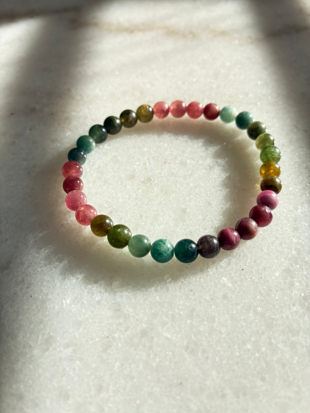 Rainbow Tourmaline Bracelet - Natural Crystal