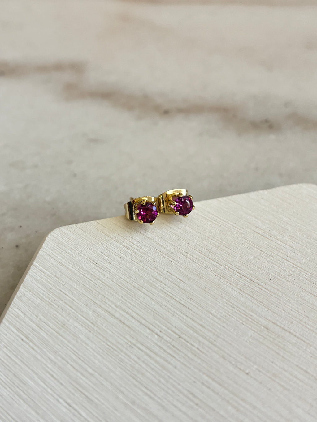 Rhodolite Gold-plated Stud Earrings