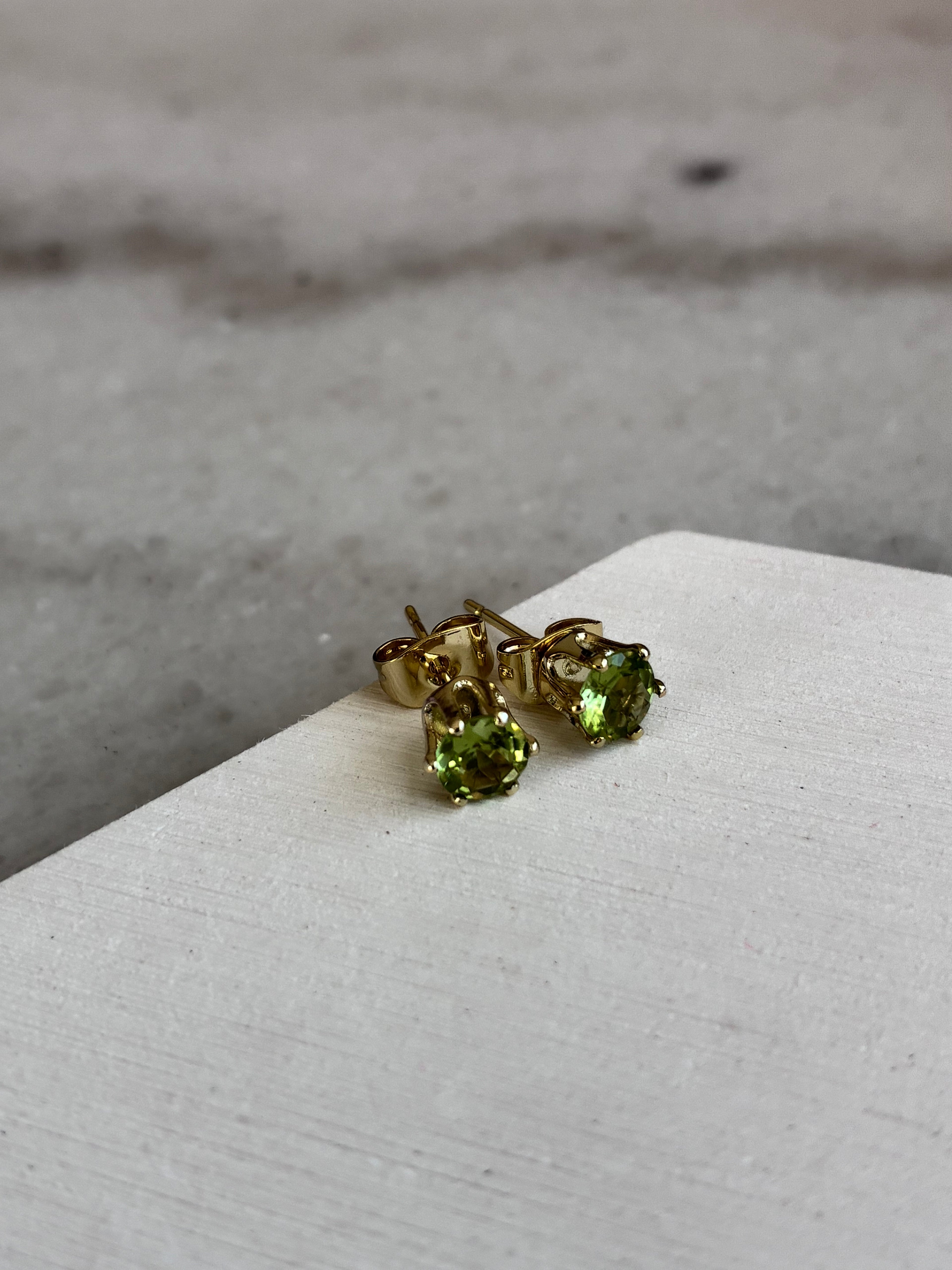 Peridot Gold-plated Stud Earrings