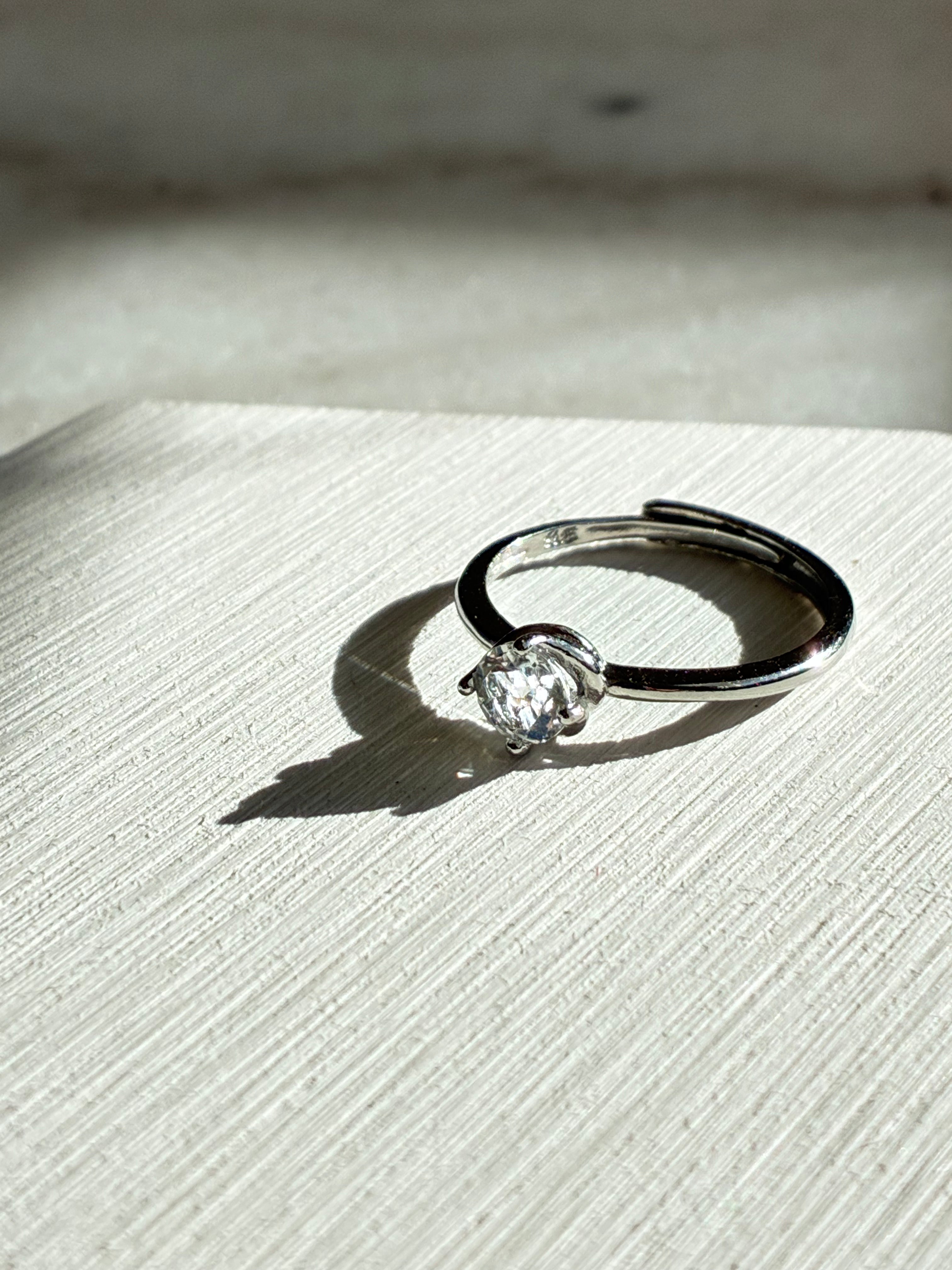 White Topaz Silver Ring