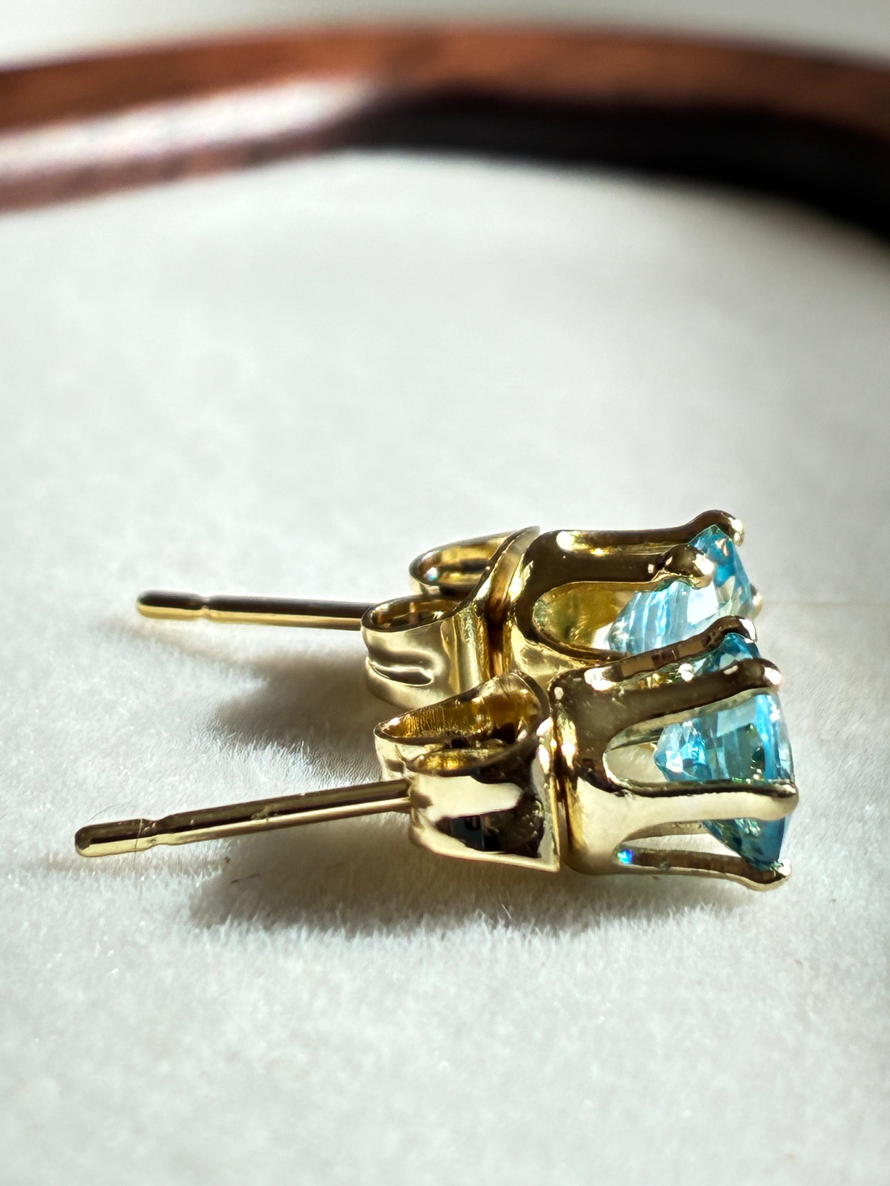 Zircon Gold-plated Stud Earrings