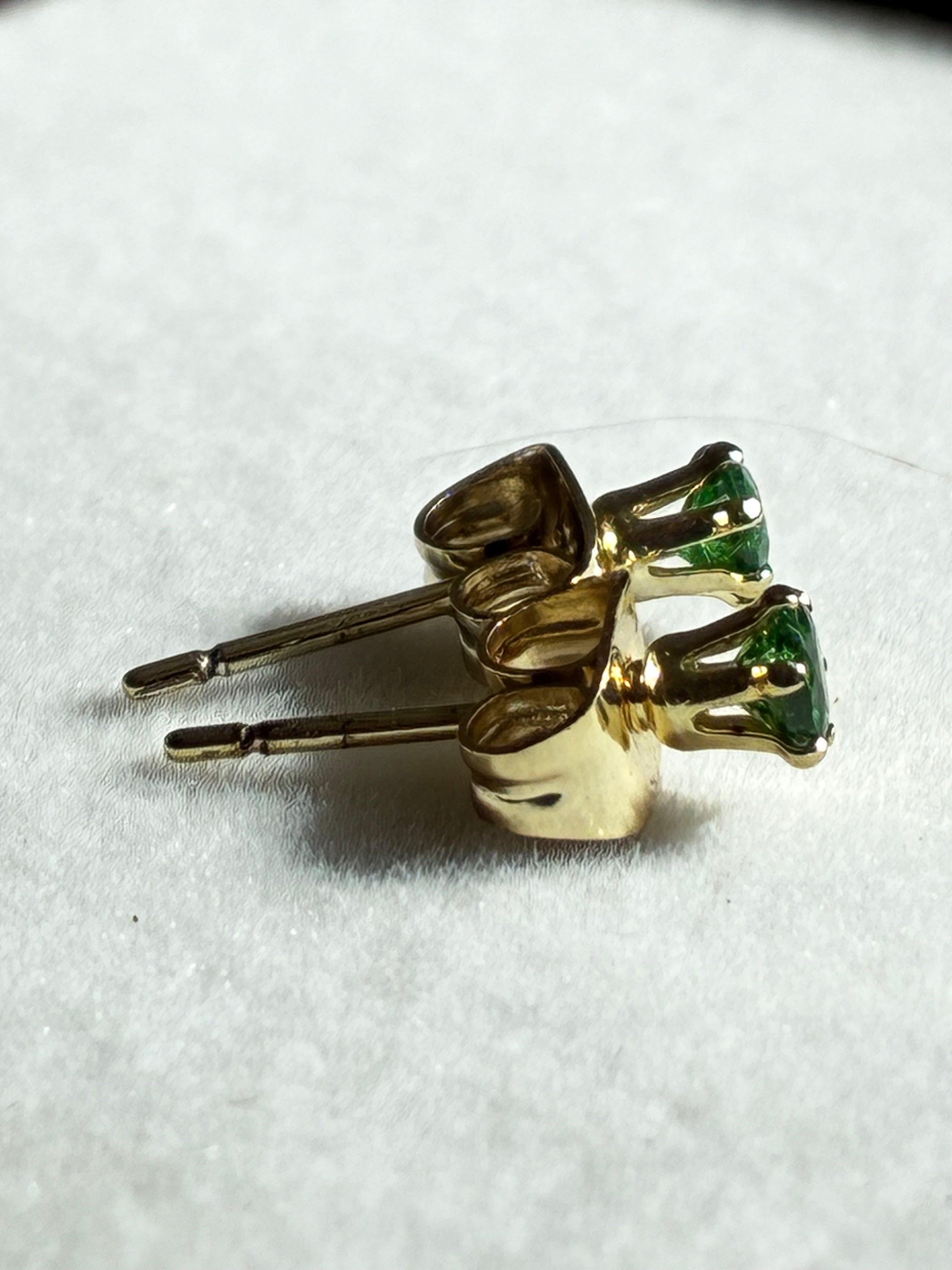 Tsavorite Gold-plated Stud Earrings