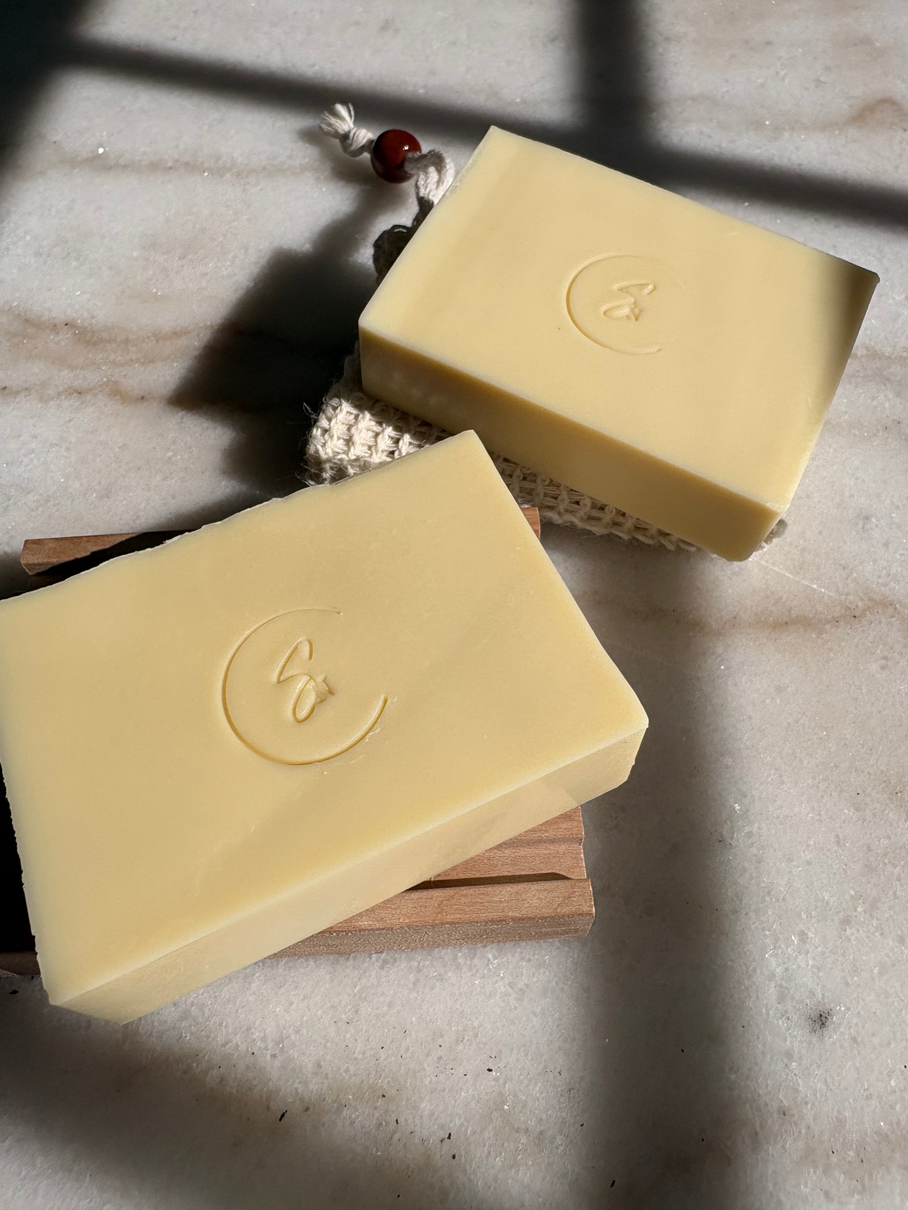 Peach gum soap bar highlighting smooth, nourishing texture