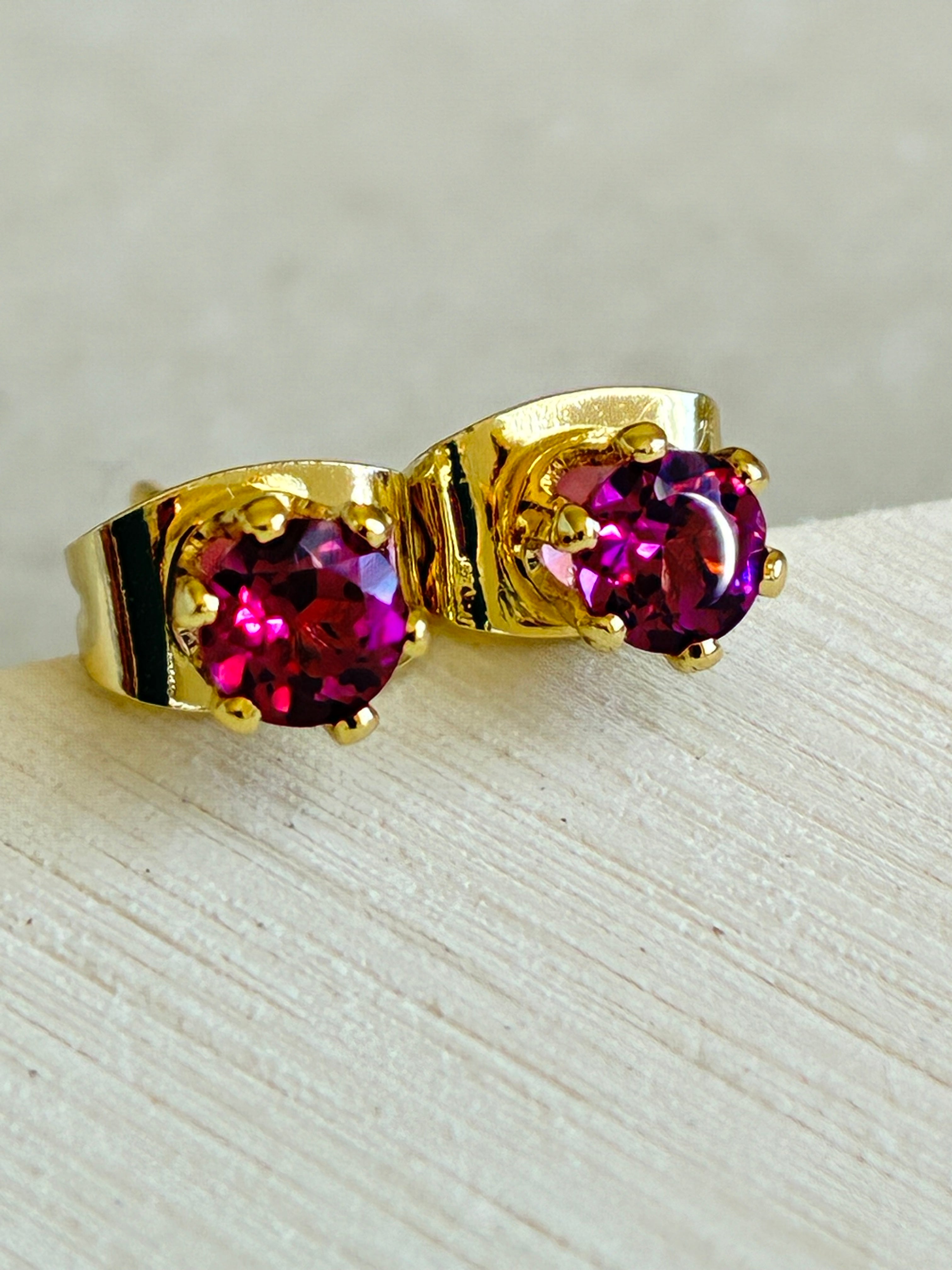 Rhodolite Gold-plated Stud Earrings