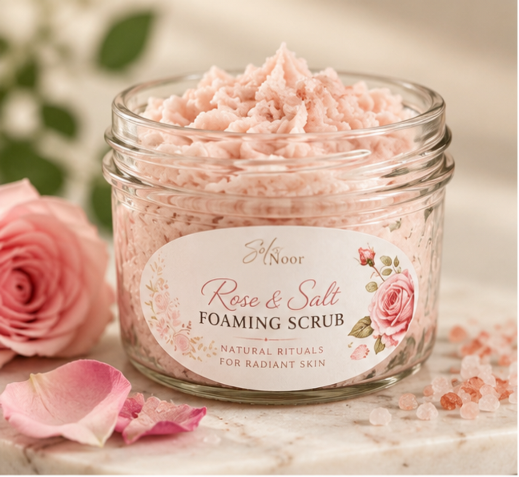Rose & Salt Foaming Body Scrub with Himalayan pink salt