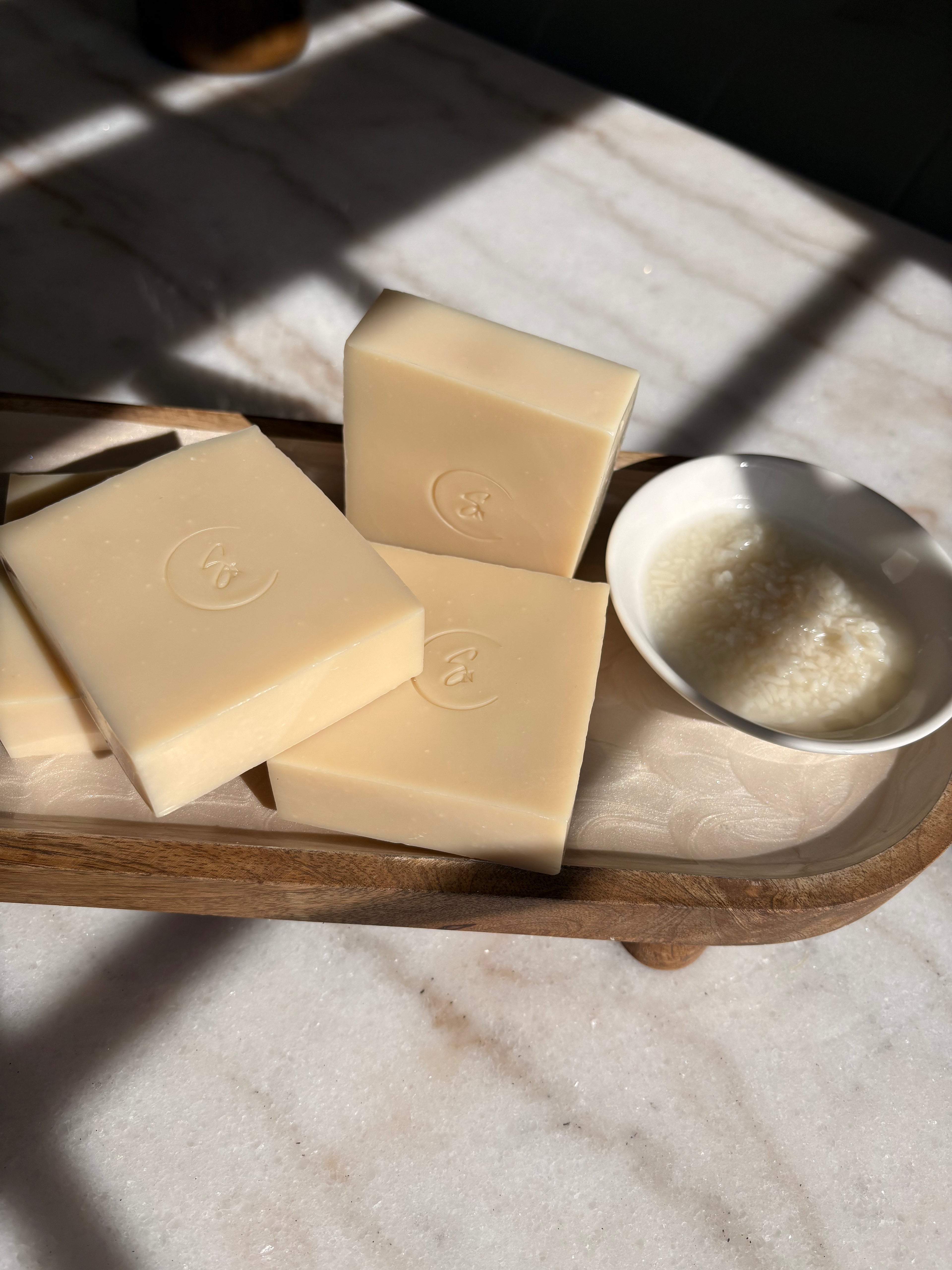 Handmade fermented rice beauty bar with neroli and nourishing botanical oils.
