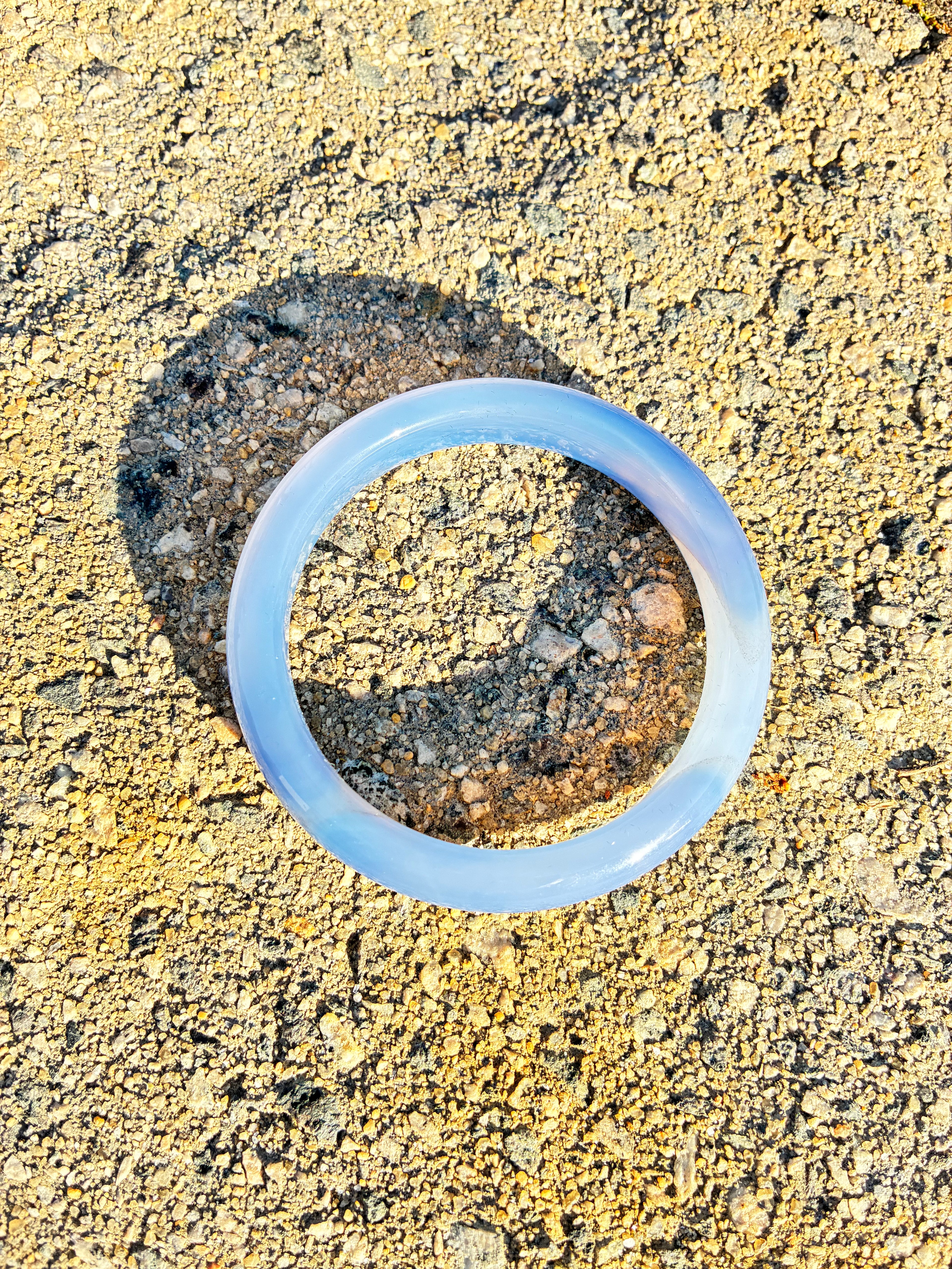 Blue Agate Bangle - Natural Crystal