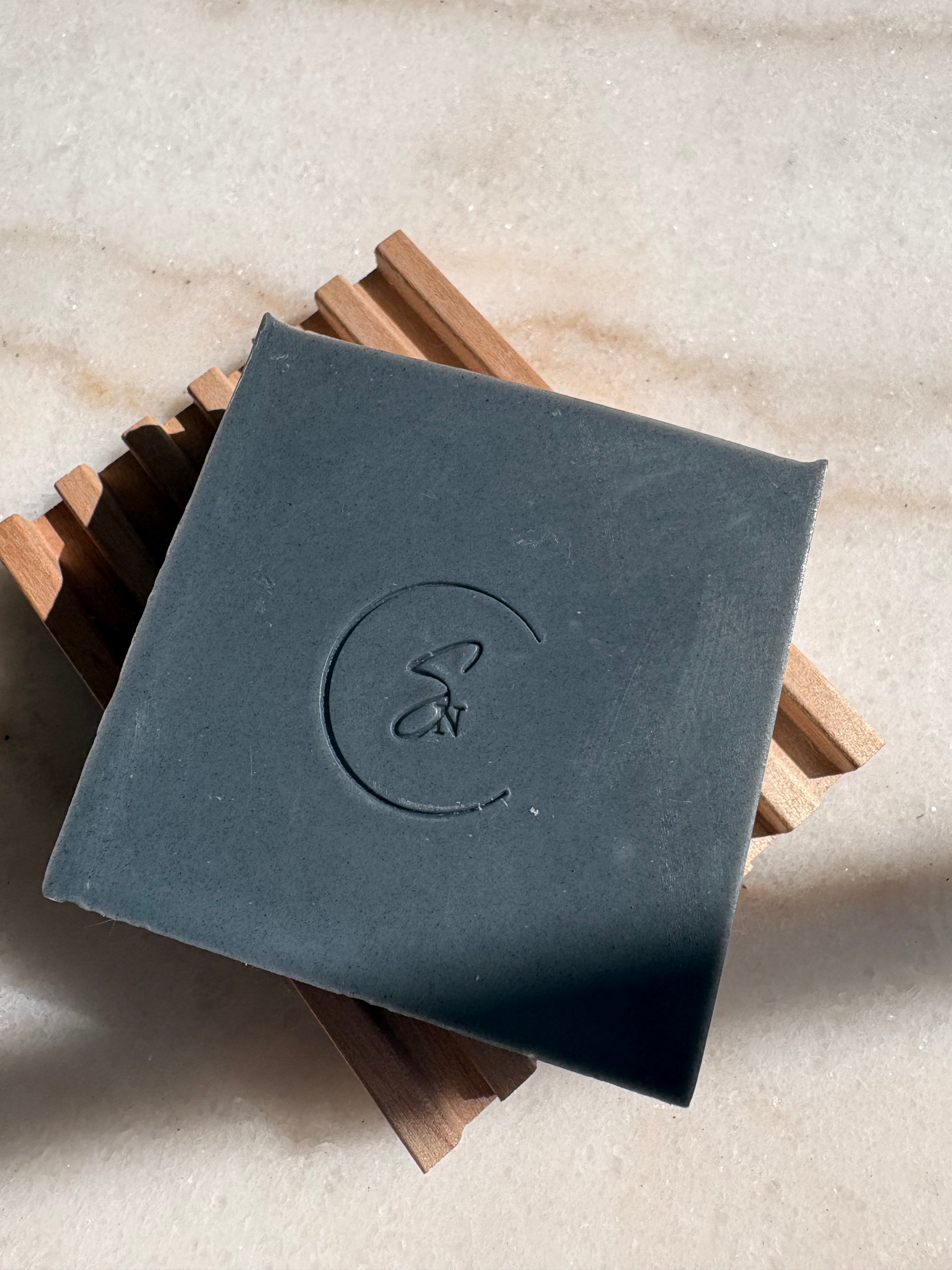 Midnight Embers charcoal handmade soap with natural black color