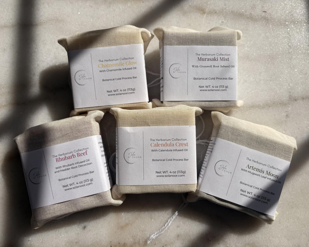 Herbalism Soap Collection | Botanical Soap Gift Set | Handmade Natural Soap Sampler | Mugwort Chamomile Calendula