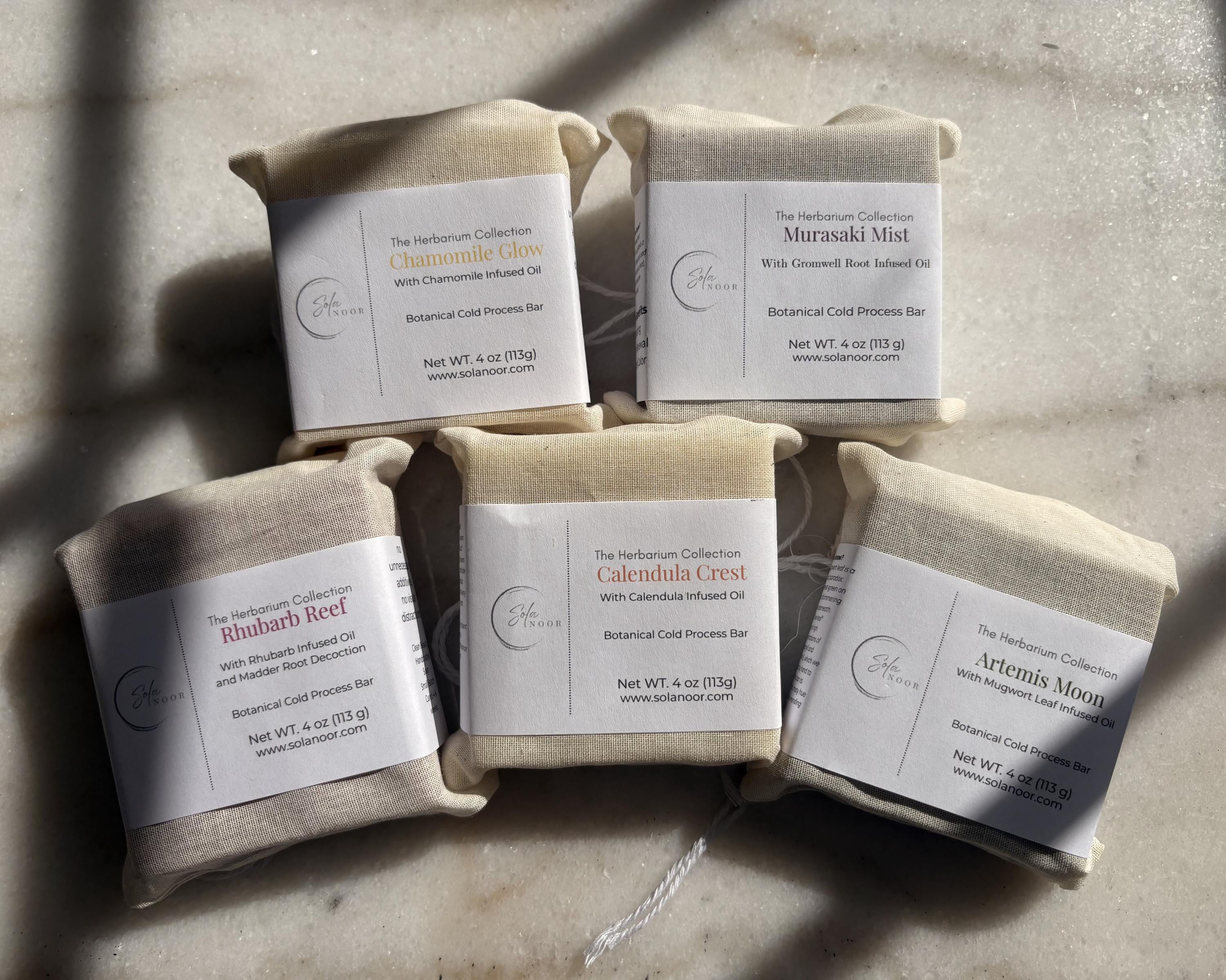 Herbalism Soap Collection | Botanical Soap Gift Set | Handmade Natural Soap Sampler | Mugwort Chamomile Calendula