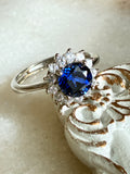 Silver Sapphire Ring (Lab-Created)