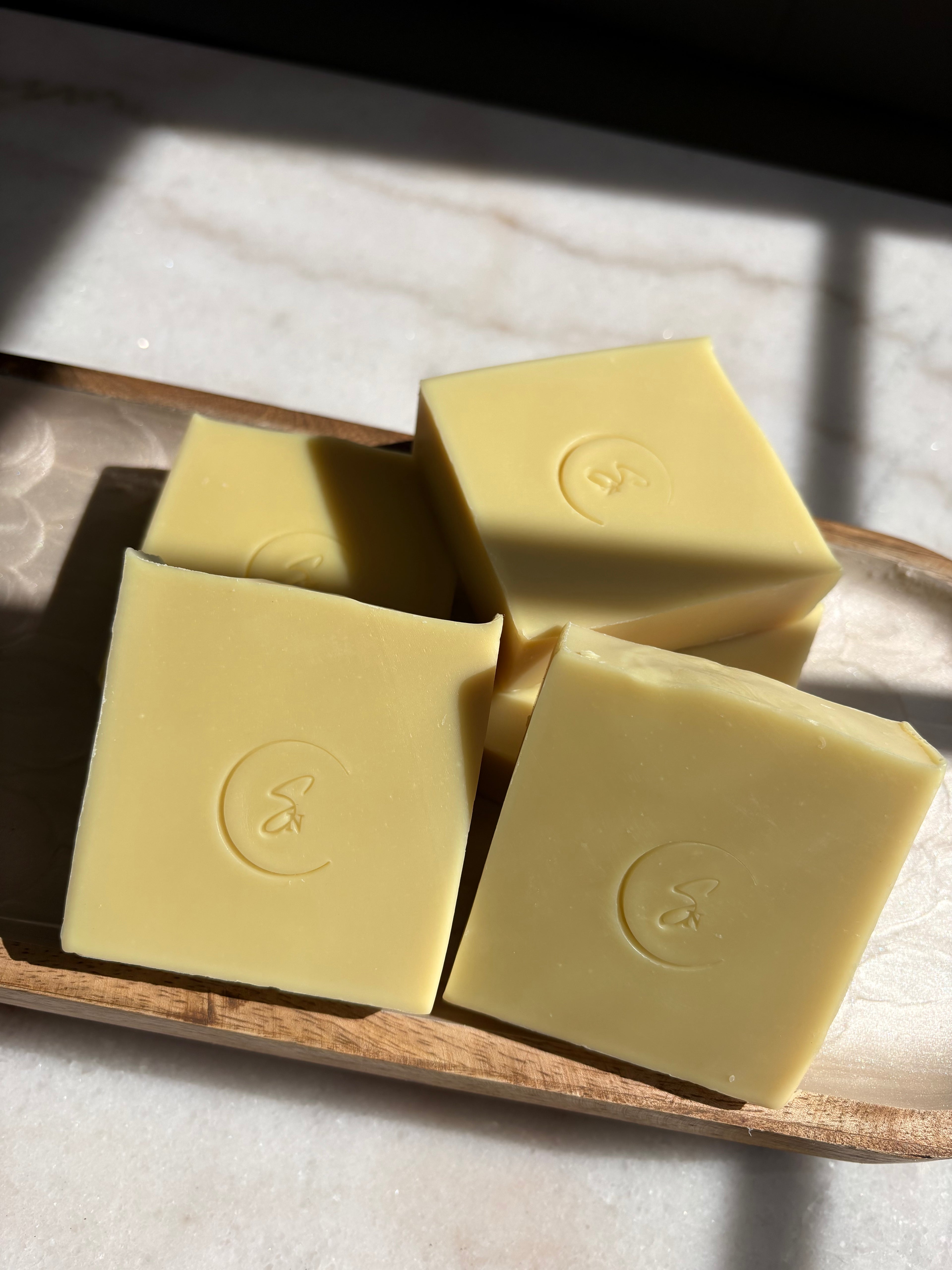 Close-up of calendula handmade soap for sensitive skin
