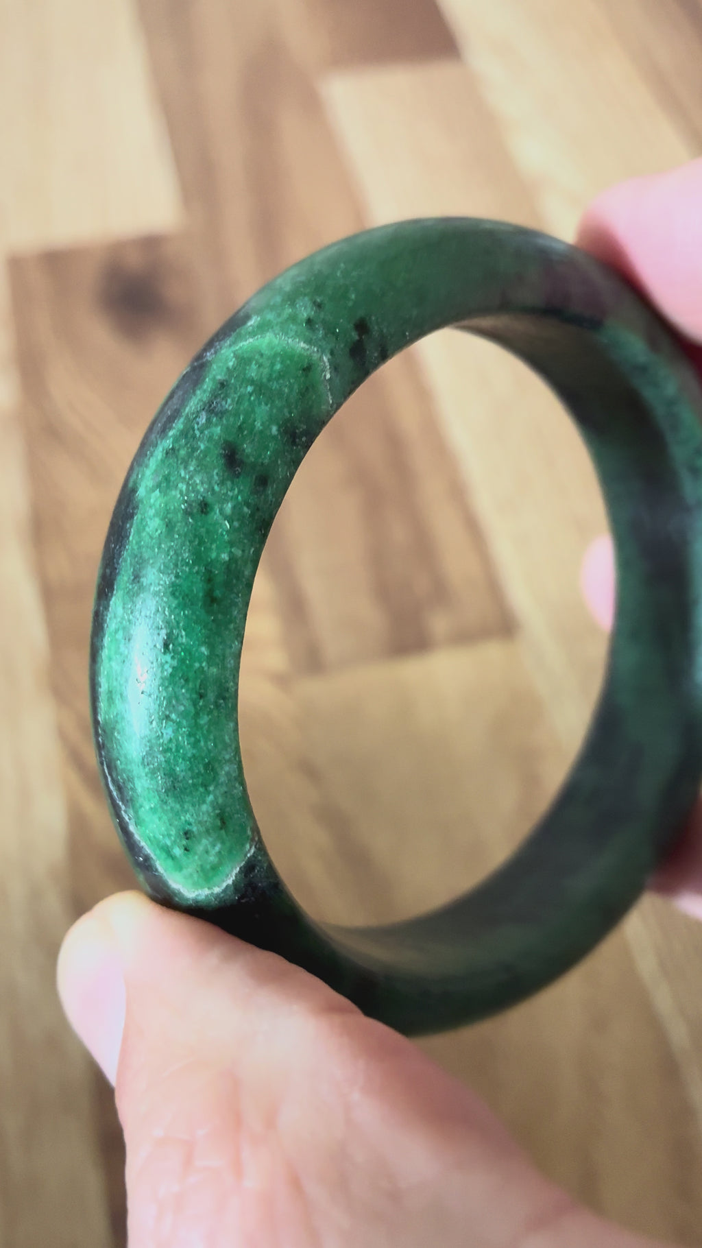 Green Zoisite Bangle - Natural Stone