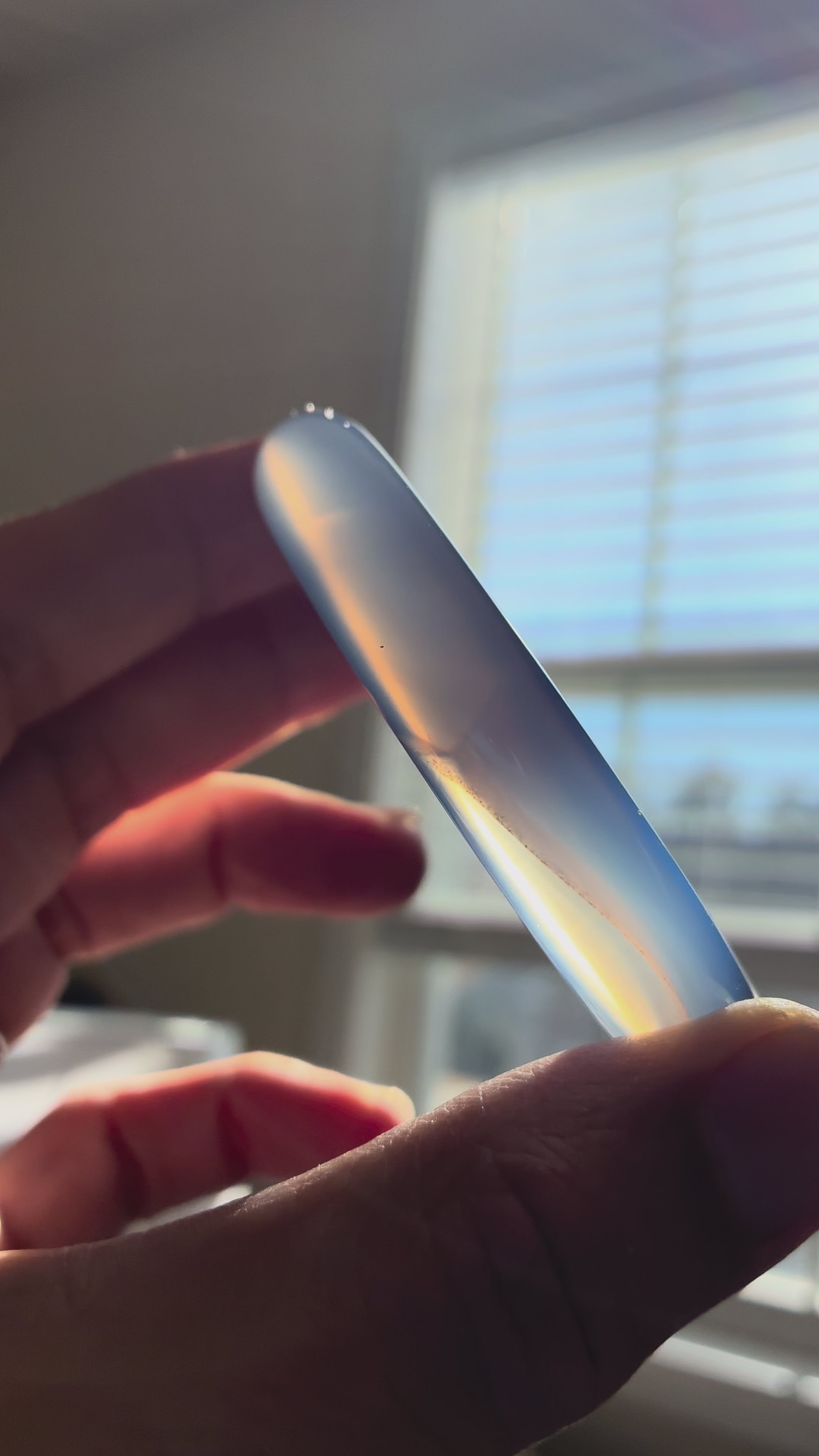 Blue Agate Bangle - Natural Crystal