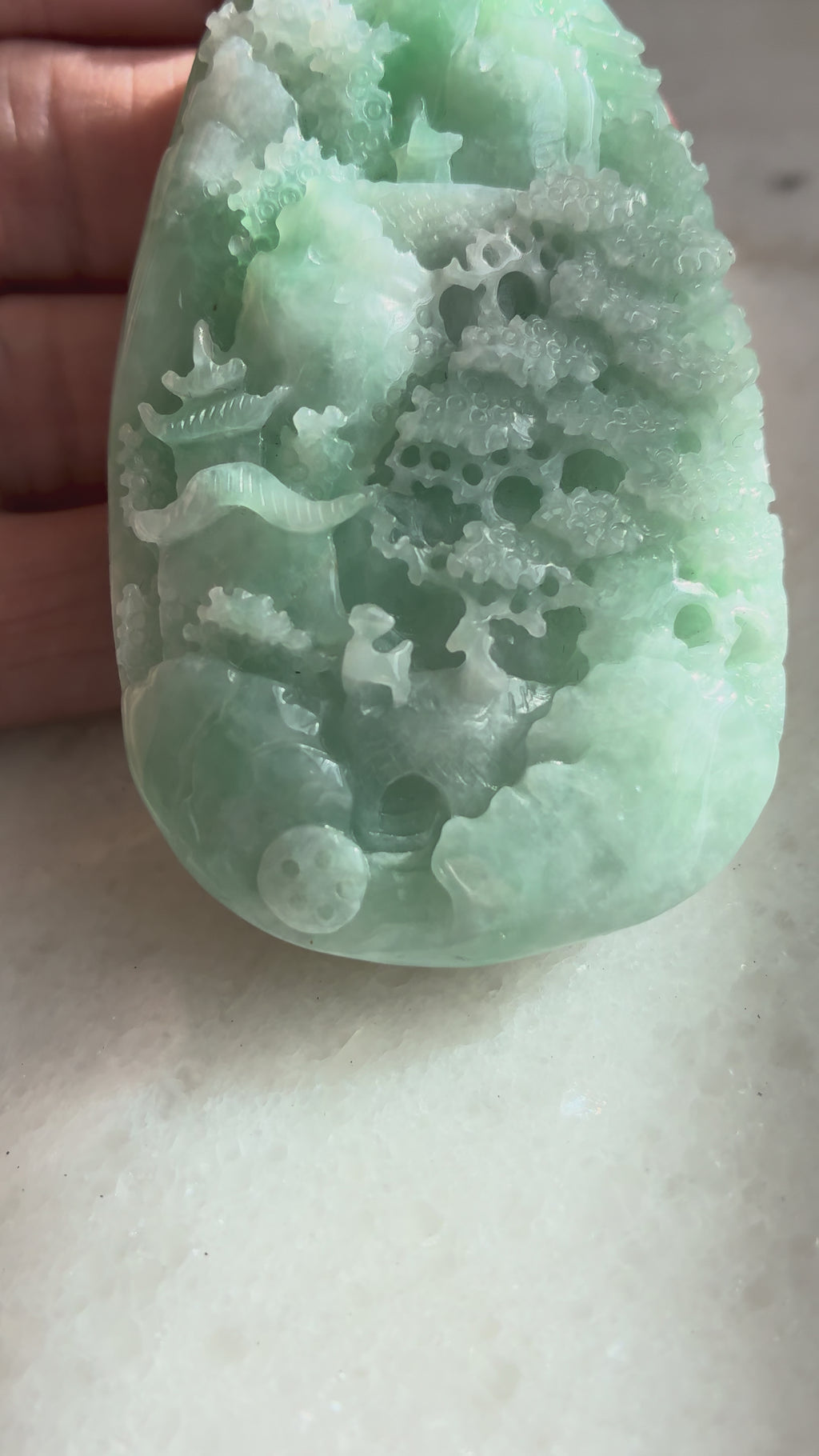 Jadeite Jade pendant close-up