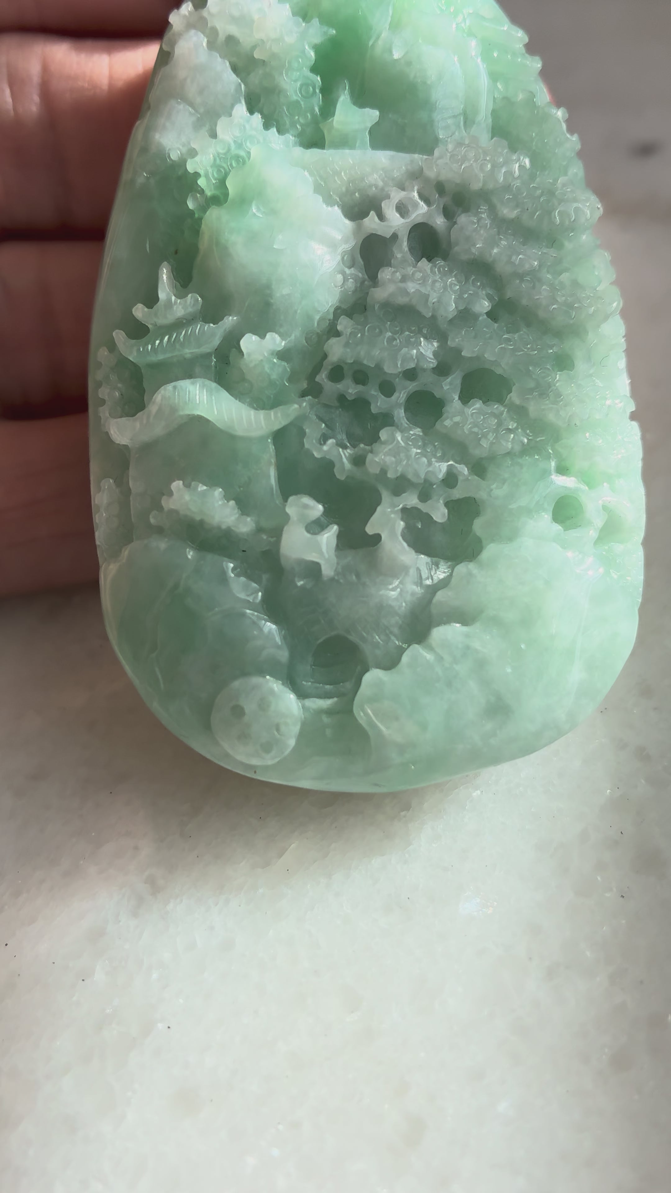 Jadeite Jade pendant close-up