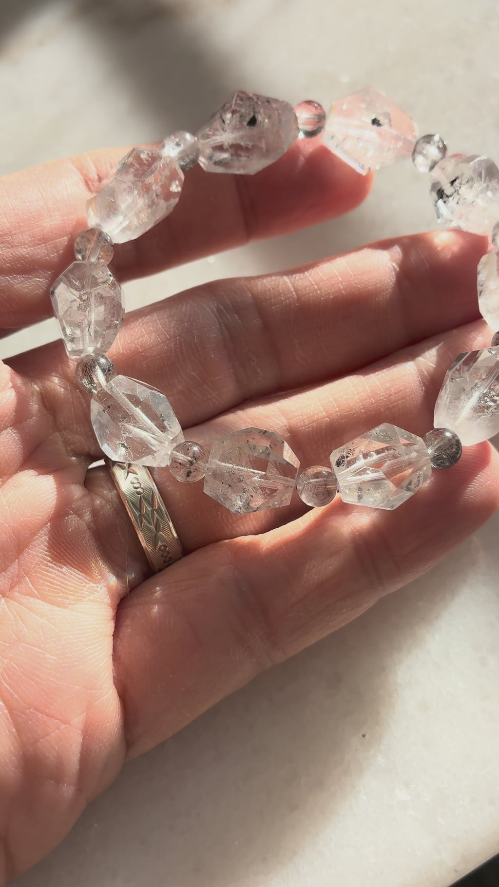 Herkimer Diamond Bracelet - Natural Crystal