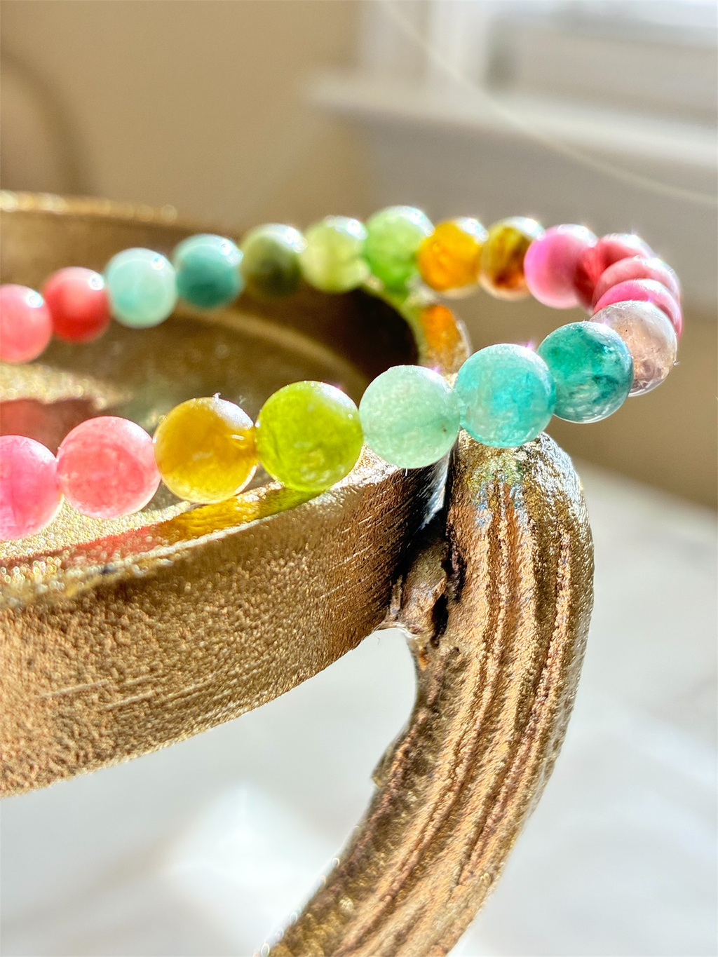 Rainbow Tourmaline Bracelet - Natural Crystal