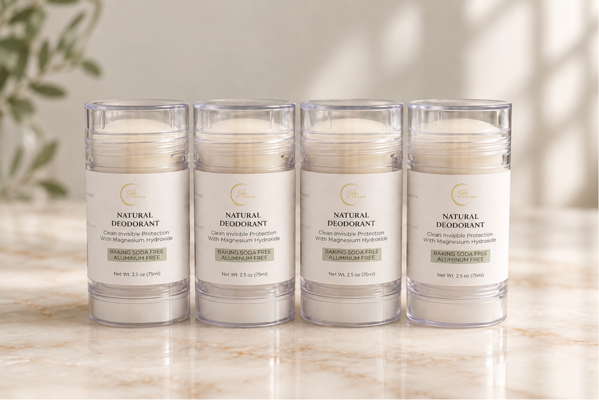 Sola Noor natural deodorant with magnesium hydroxide, baking soda free and aluminum free